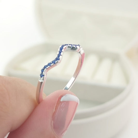 Anillo Casual Azul Plata 925 27273