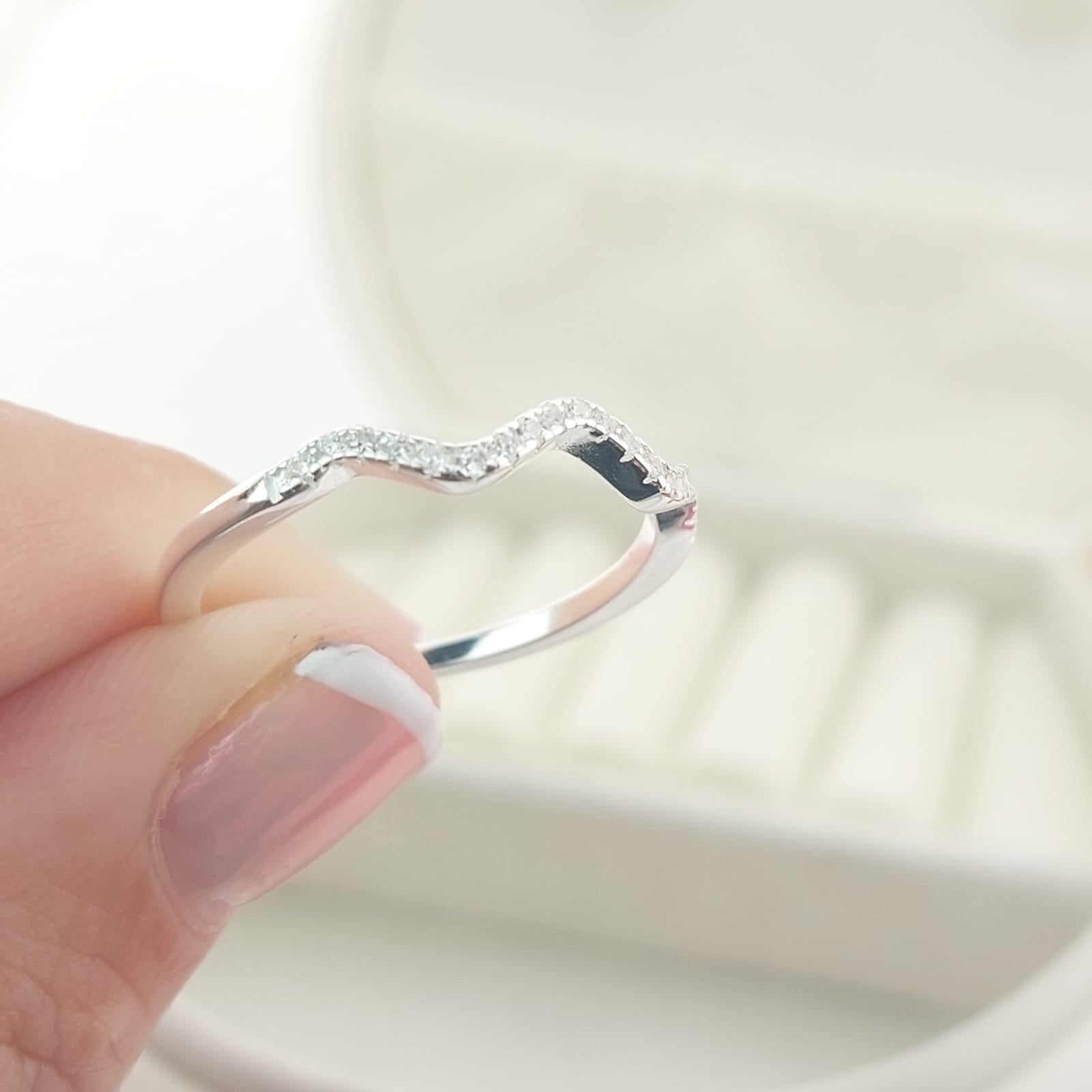 Anillo Casual Blanco Plata 925 27275