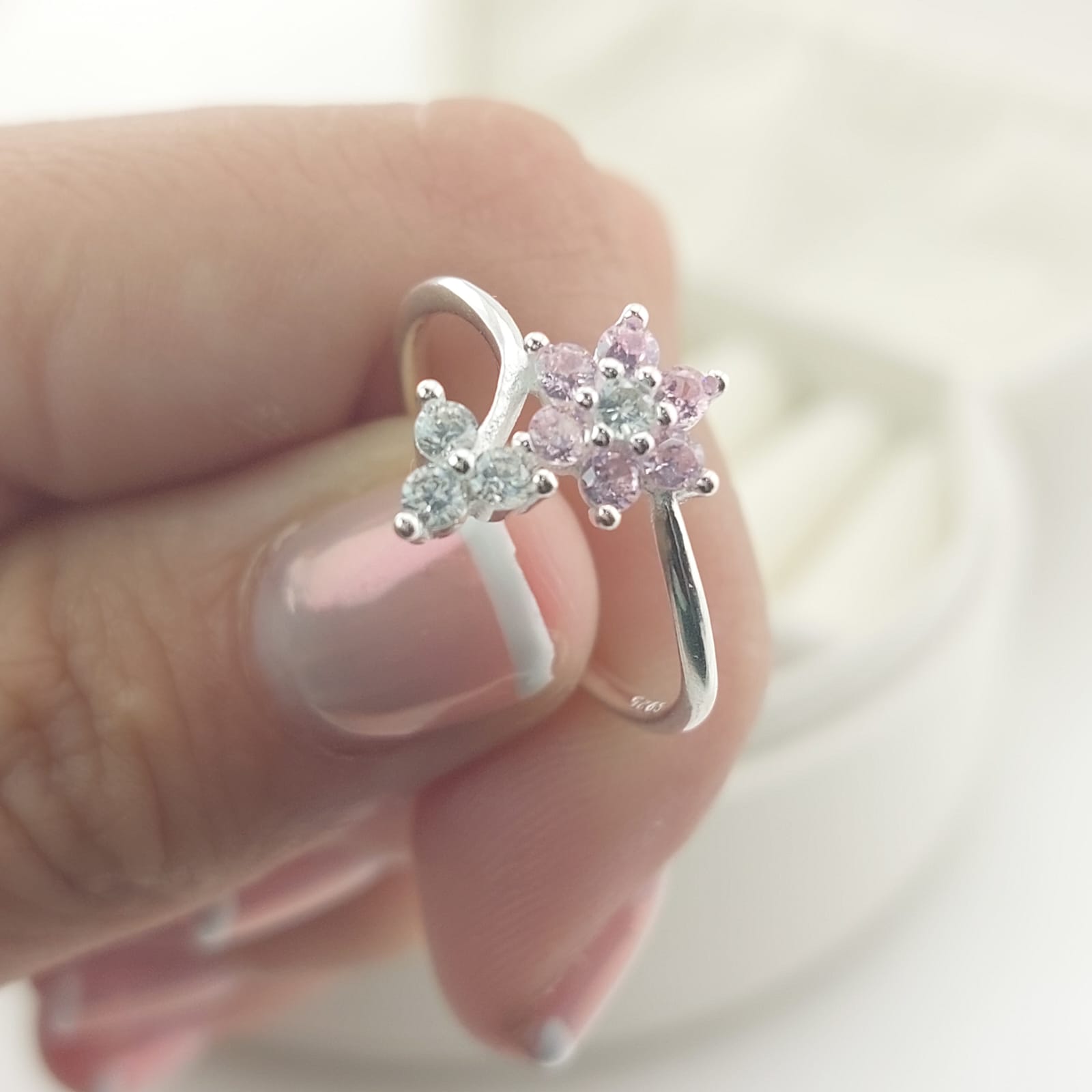 Anillo Casual Flor Plata 925 27285