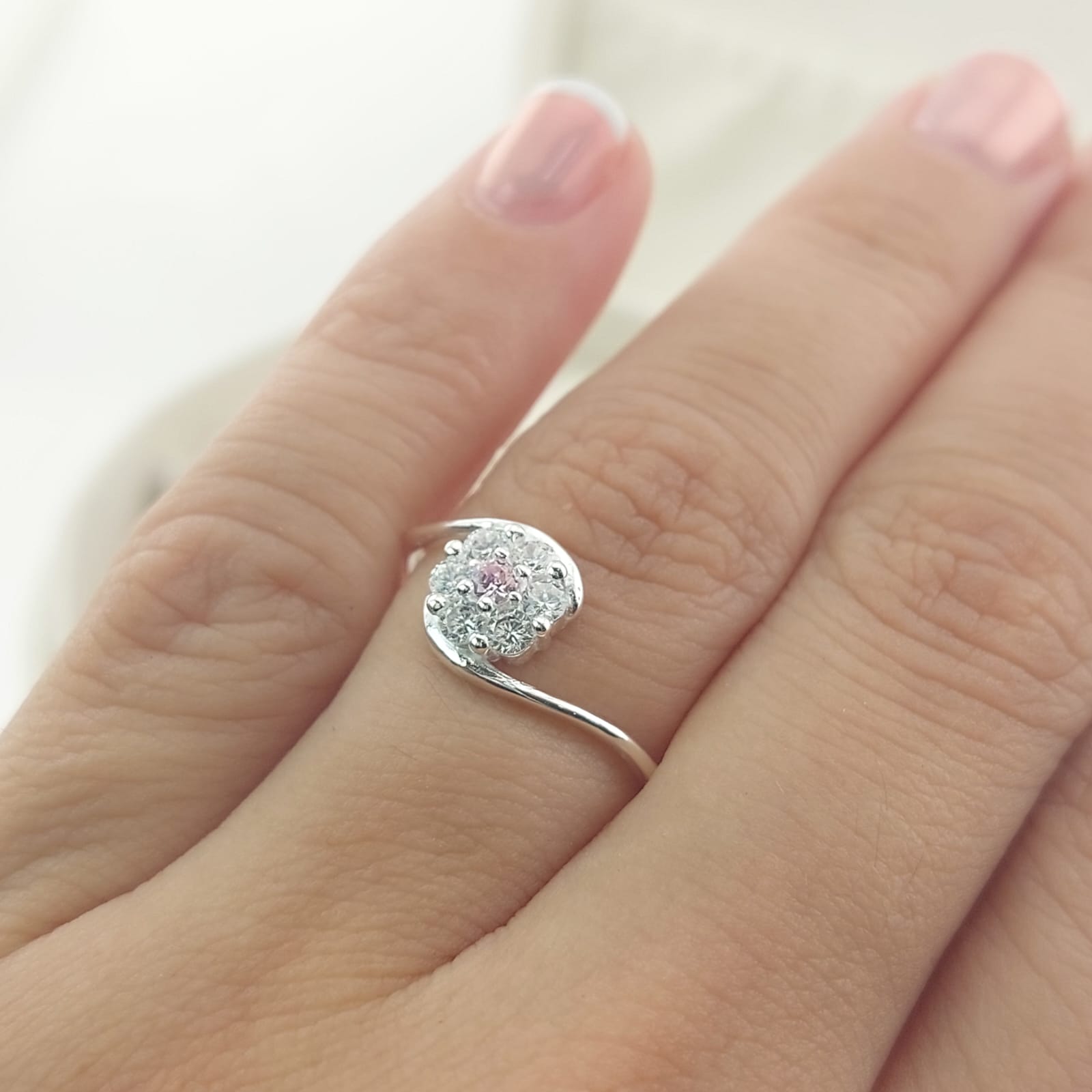Anillo Casual Flor Plata 925 27288