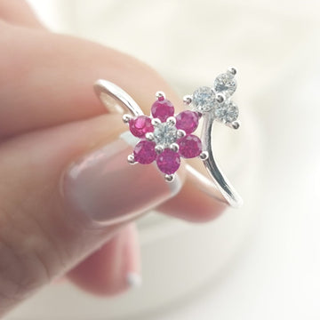 Anillo Casual Flor Plata 925 27284