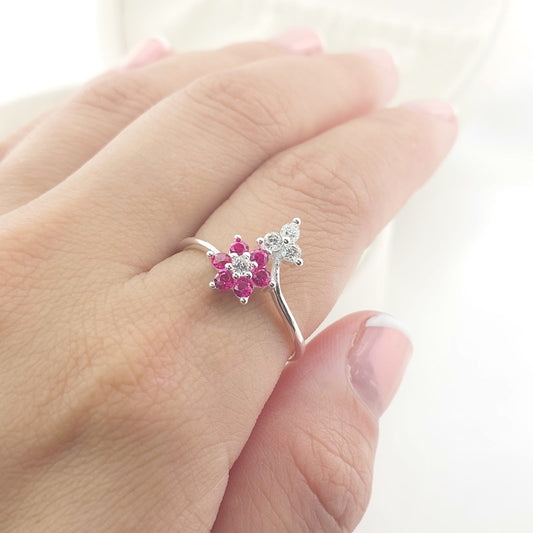 Anillo Casual Flor Plata 925 27284