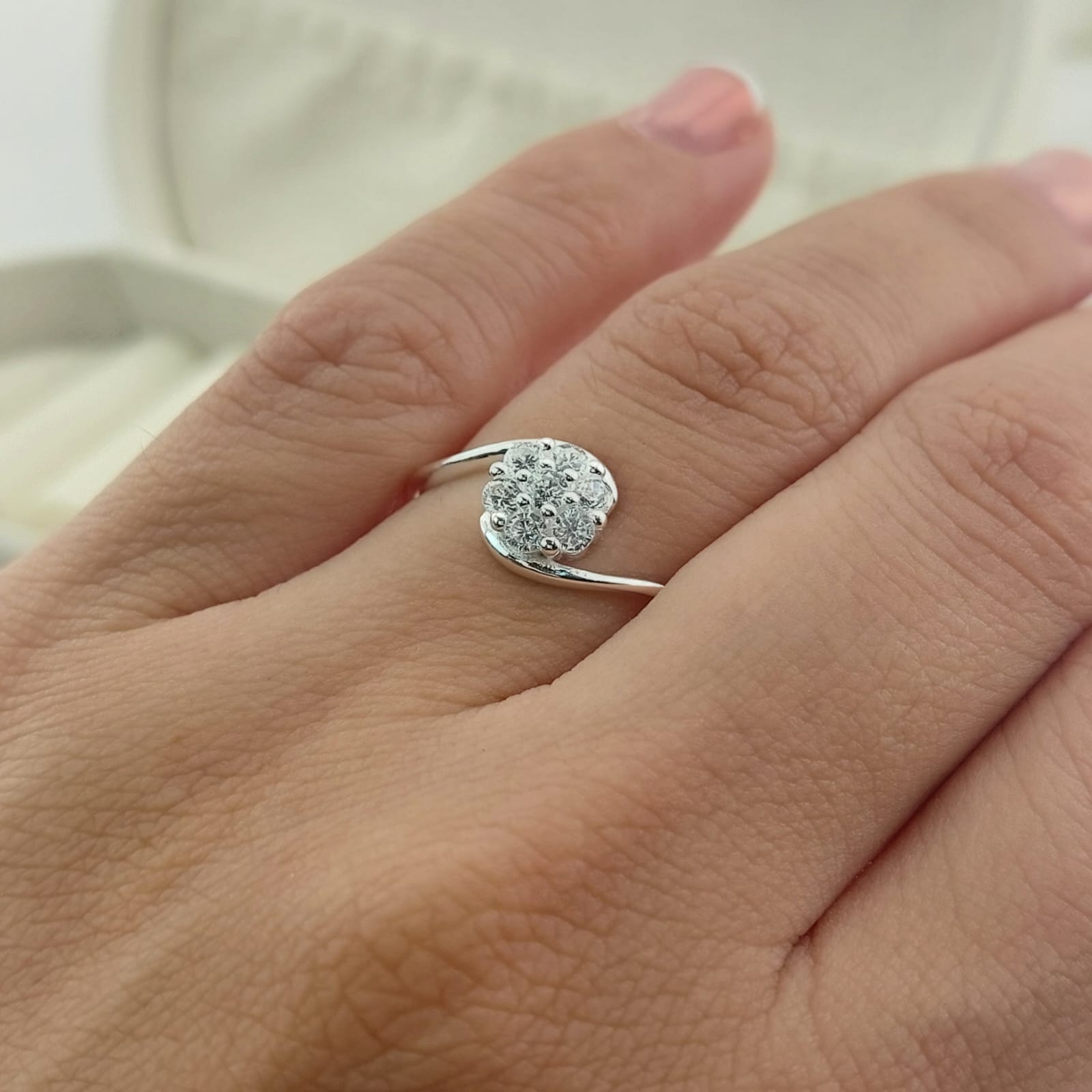 Anillo Casual Flor Plata 925 27292