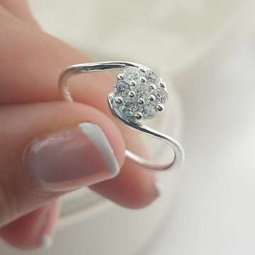 Anillo Casual Flor Plata 925 27292