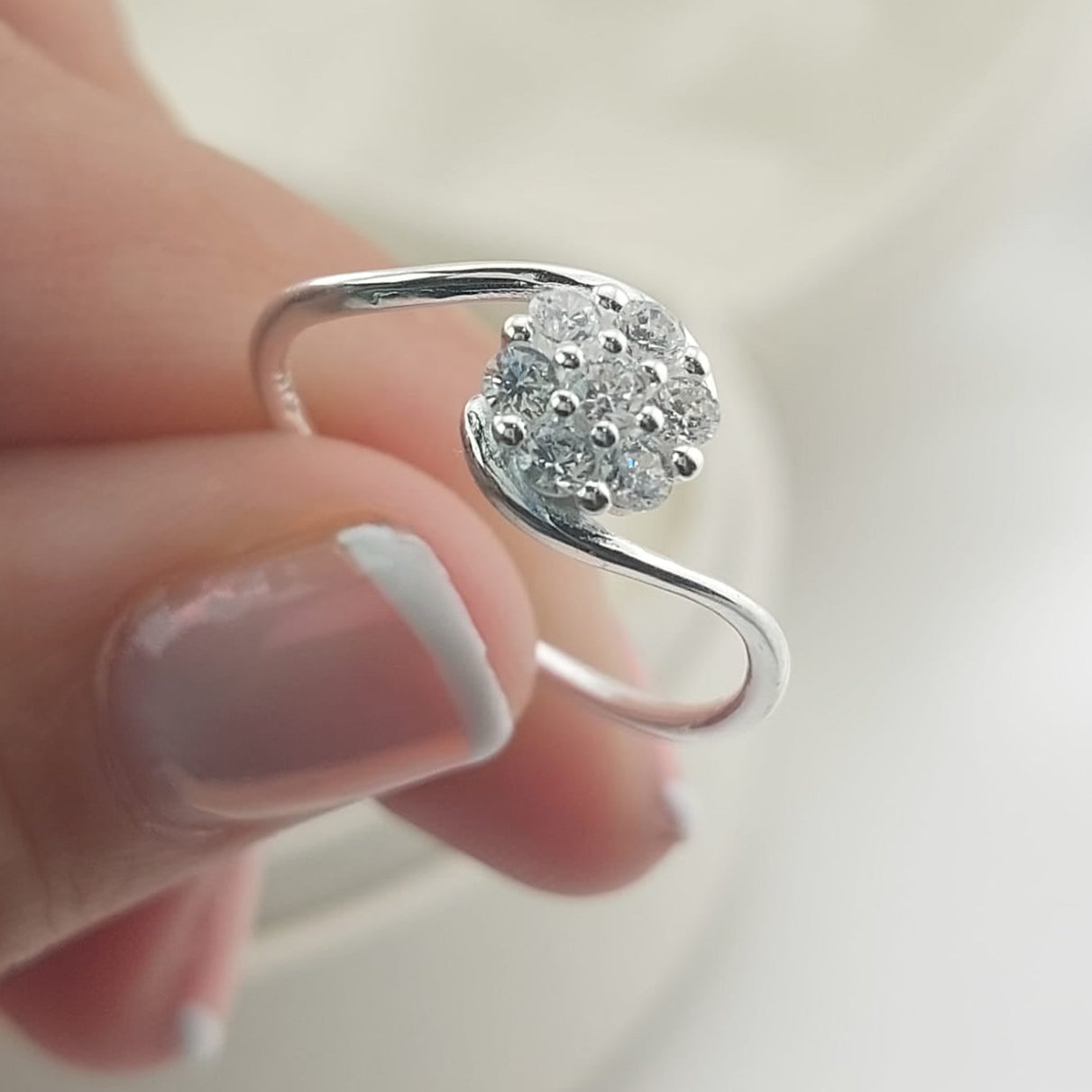 Anillo Casual Flor Plata 925 27292