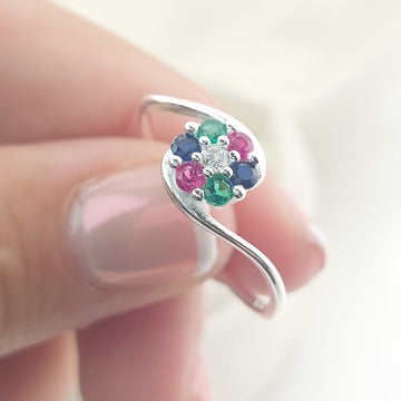 Anillo Casual Flor Plata 925 27293