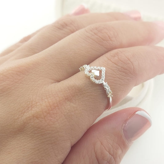 Anillo Casual Corazón Plata 925 27295