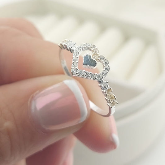 Anillo Casual Corazón Plata 925 27295