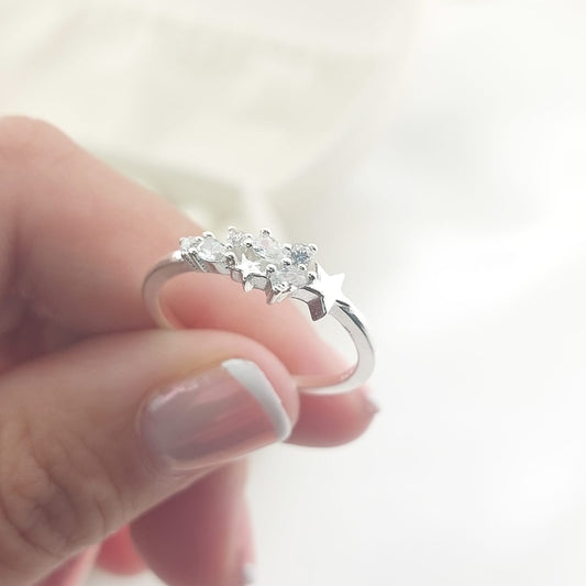 Anillo Casual Estrellas Plata 925 27272