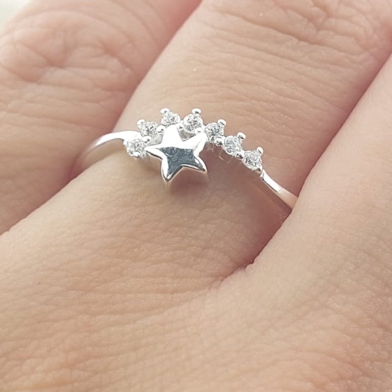 Anillo Casual Estrella Plata 925 27279