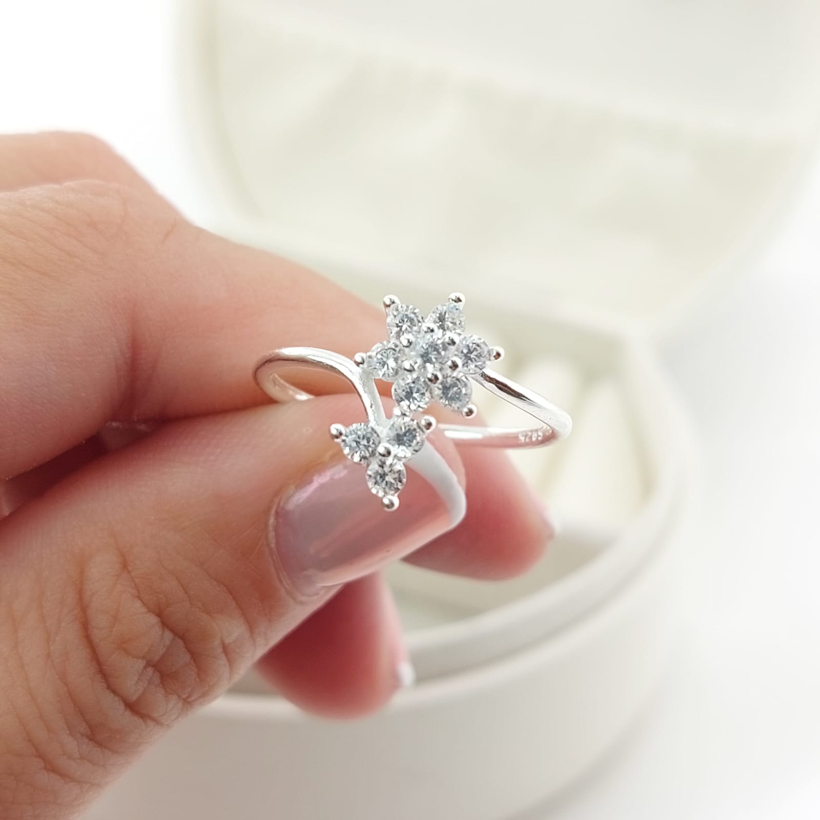 Anillo Casual Flor Plata 925 27286