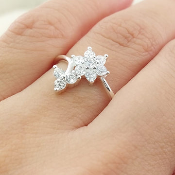 Anillo Casual Flor Plata 925 27286