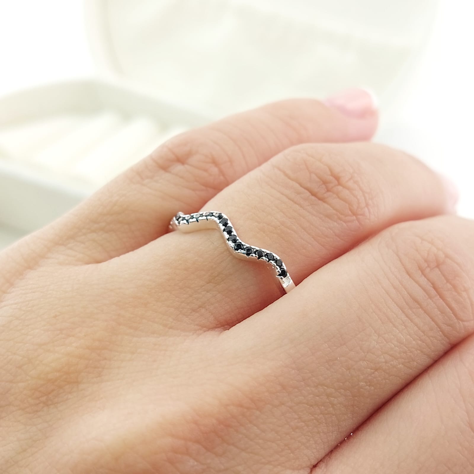Anillo Casual Negro Plata 925 27274