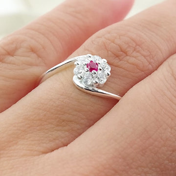 Anillo Casual Flor Plata 925 27294