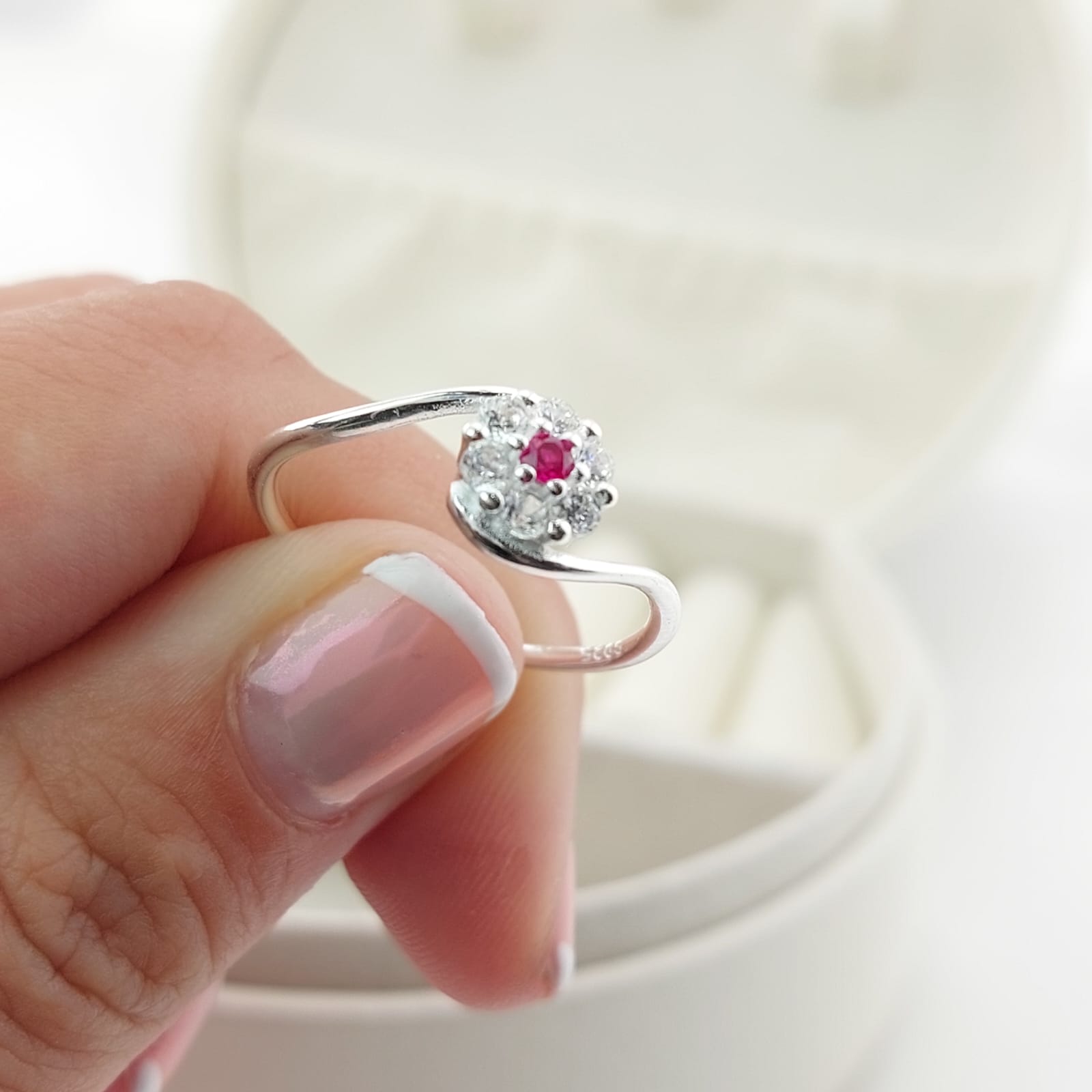 Anillo Casual Flor Plata 925 27294