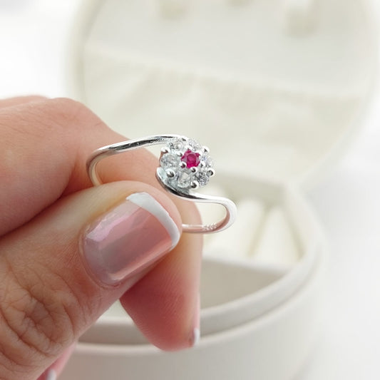 Anillo Casual Flor Plata 925 27294