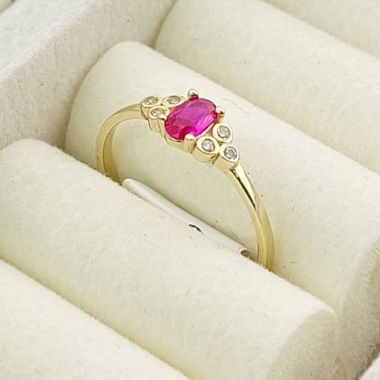 Anillo Dama Promesa CZ 5x3mm Oro 10k 27357