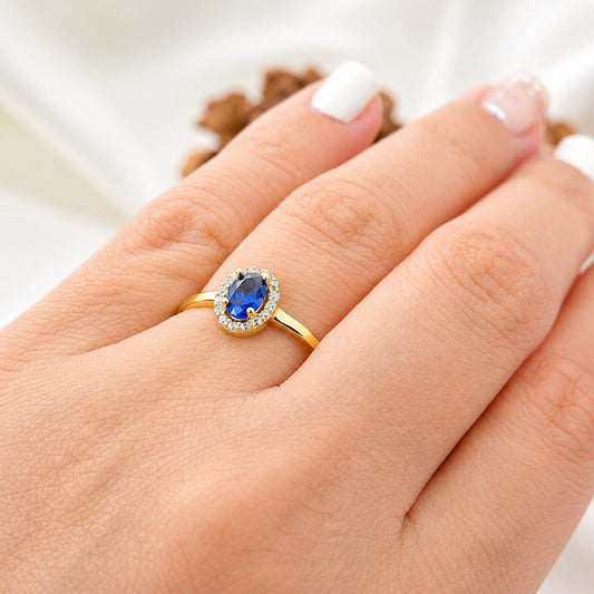Anillo Dama Promesa CZ 7x5mm Oro 10k 27360