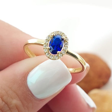 Anillo Dama Promesa CZ 7x5mm Oro 10k 27360