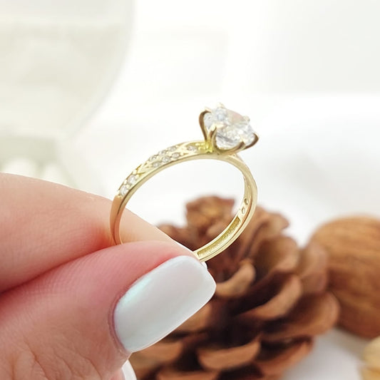 Anillo Compromiso CZ 6mm Oro 10k 27367
