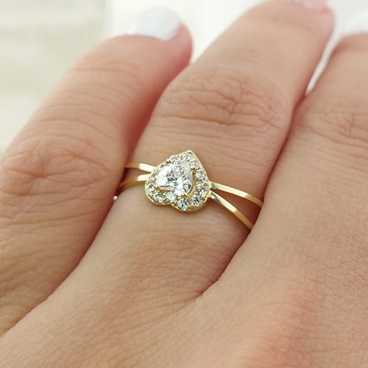 Anillo Compromiso Promesa CZ Oro 10k 27343