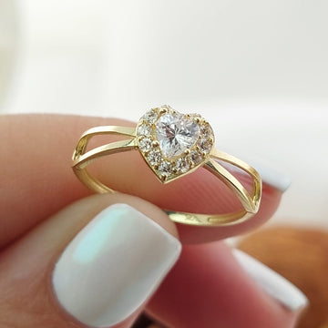 Anillo Compromiso Promesa CZ Oro 10k 27343