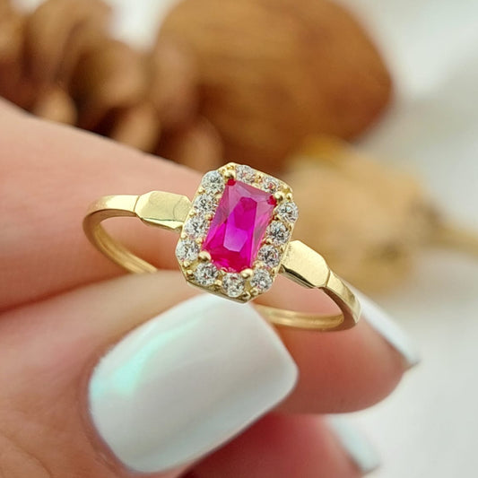 Anillo Dama CZ 5x3mm Oro 10k 27355