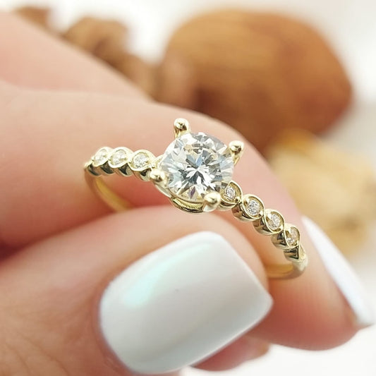 Anillo Compromiso Promesa CZ 5mm Oro 10k 27340