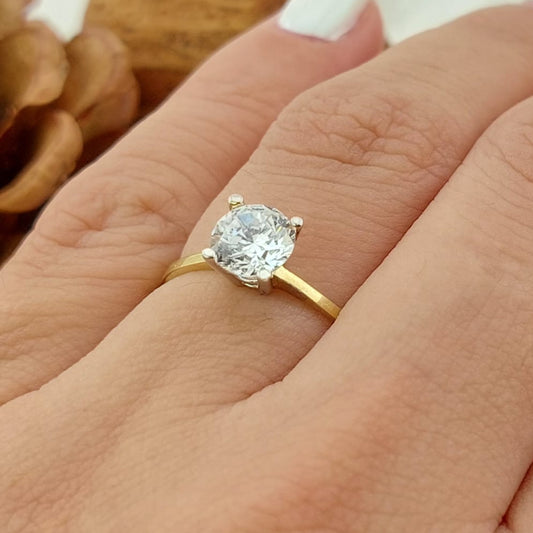 Anillo Compromiso Promesa CZ 6mm Oro 10k 27339