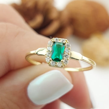 Anillo Dama CZ 5x3mm Oro 10k 27364