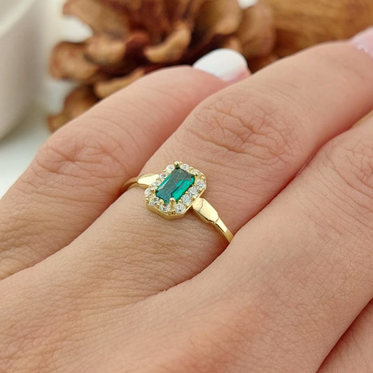 Anillo Dama CZ 5x3mm Oro 10k 27364