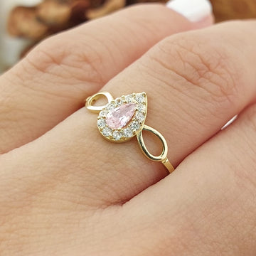 Anillo Dama Promesa CZ Oro 10k 27346