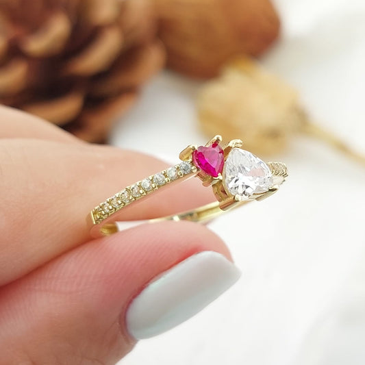 Anillo Compromiso Promesa CZ Oro 10k 27345