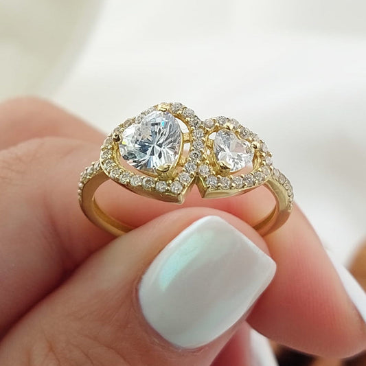 Anillo Dama Corazones Oro 10k 2.1g 25759