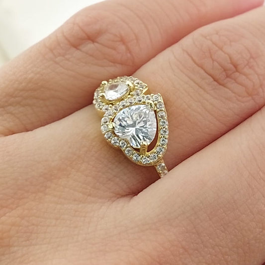 Anillo Dama Corazones Oro 10k 2.1g 25759