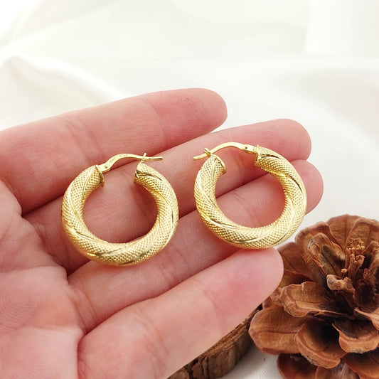 Argollas 24mm/5mm grosor Oro 10k Italia 27375