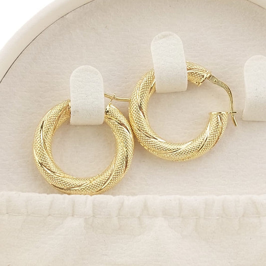 Argollas 24mm/5mm grosor Oro 10k Italia 27375