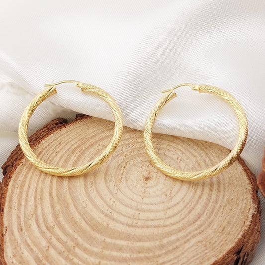Argollas 35mm/3mm grosor Oro 10k Italia 27373