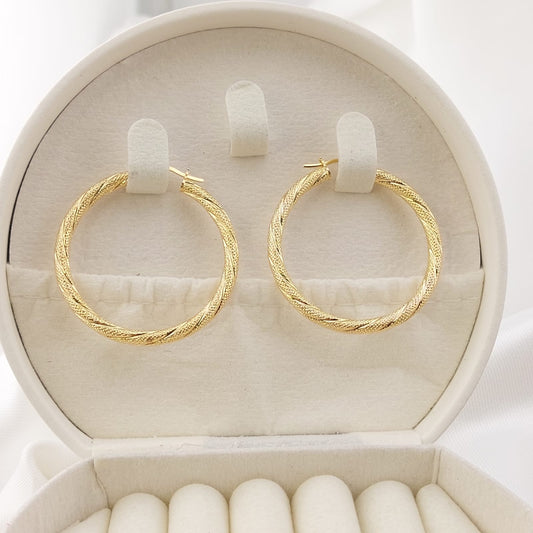 Argollas 35mm/3mm grosor Oro 10k Italia 27373
