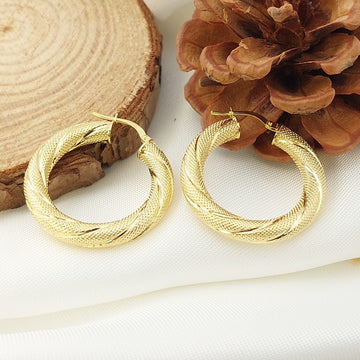 Argollas 30mm/5mm grosor Oro 10k Italia 27376