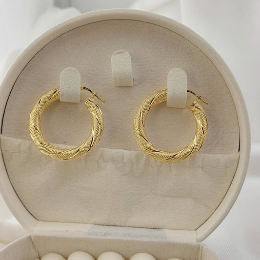 Argollas 30mm/5mm grosor Oro 10k Italia 27376