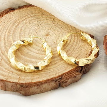 Argollas 30mm/5mm grosor Oro 10k Italia 27372