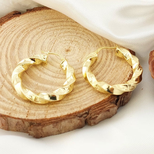 Argollas 30mm/5mm grosor Oro 10k Italia 27372