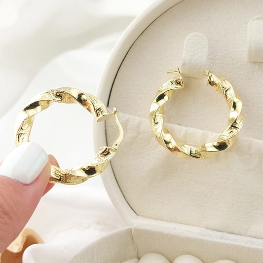 Argollas 30mm/5mm grosor Oro 10k Italia 27372