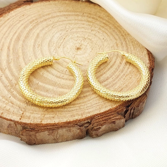 Argollas 26mm/4mm grosor Oro 10k Italia 27378