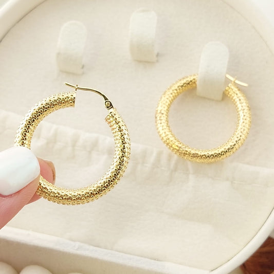 Argollas 26mm/4mm grosor Oro 10k Italia 27378
