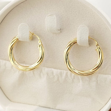 Argollas 26mm/4mm grosor Oro 10k Italia 27377