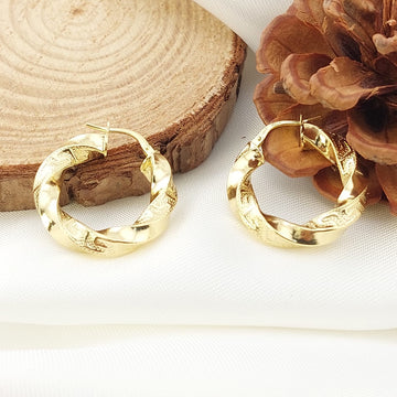 Argollas 24mm/5mm grosor Oro 10k Italia 27379