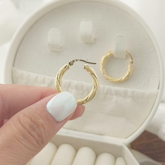 Argollas 20mm/3mm Oro 10k Italia 27383