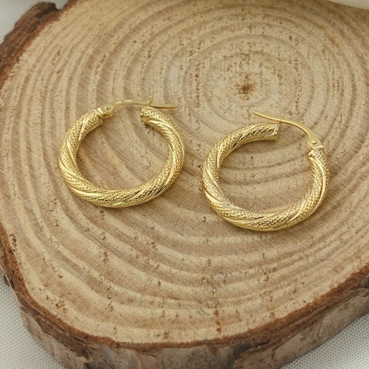 Argollas 20mm/3mm Oro 10k Italia 27383